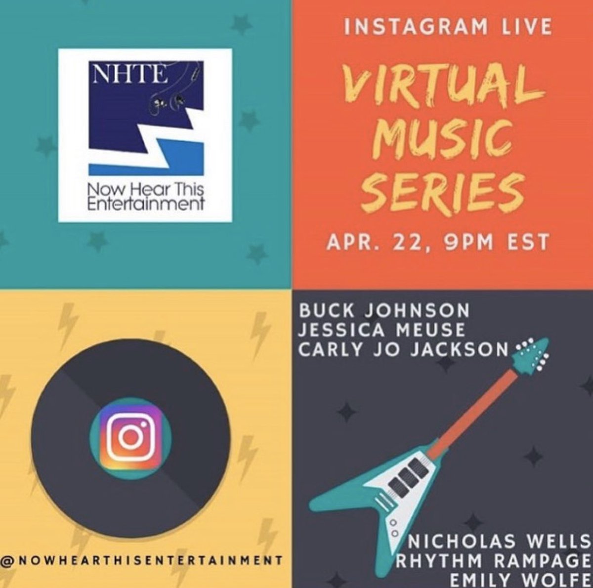 JessMeuse's tweet photo. Tonight on Instagram LIVE! I’m playing a few tunes and chatting for a bit about music at 8pm CT with @nowhearthisentertainment, so swing on by — @jessmeuse! Lots of great musicians for the entire show! https://t.co/ue668FOp0O