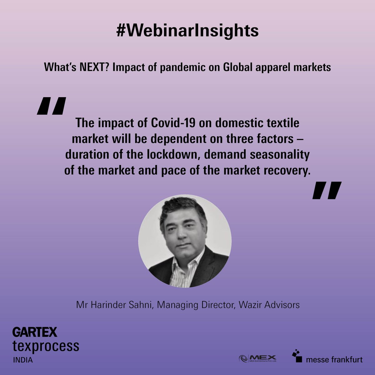Mr Harinder Sahni summarised the core factors that will impact the Indian apparel industry. Here’s what he shared at the webinar organised by Gartex Texprocess India

#technology  #digitalindia #webinarinsights #globalapparelindustry #apparelindustry #HarinderSahni #webinar
