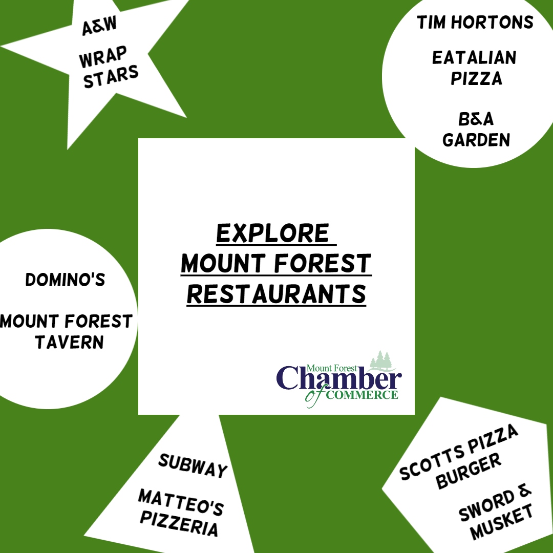 Its week two of Canada Takeout Day! Be sure to check out some of our Local Restaurant options in and around Mount Forest!