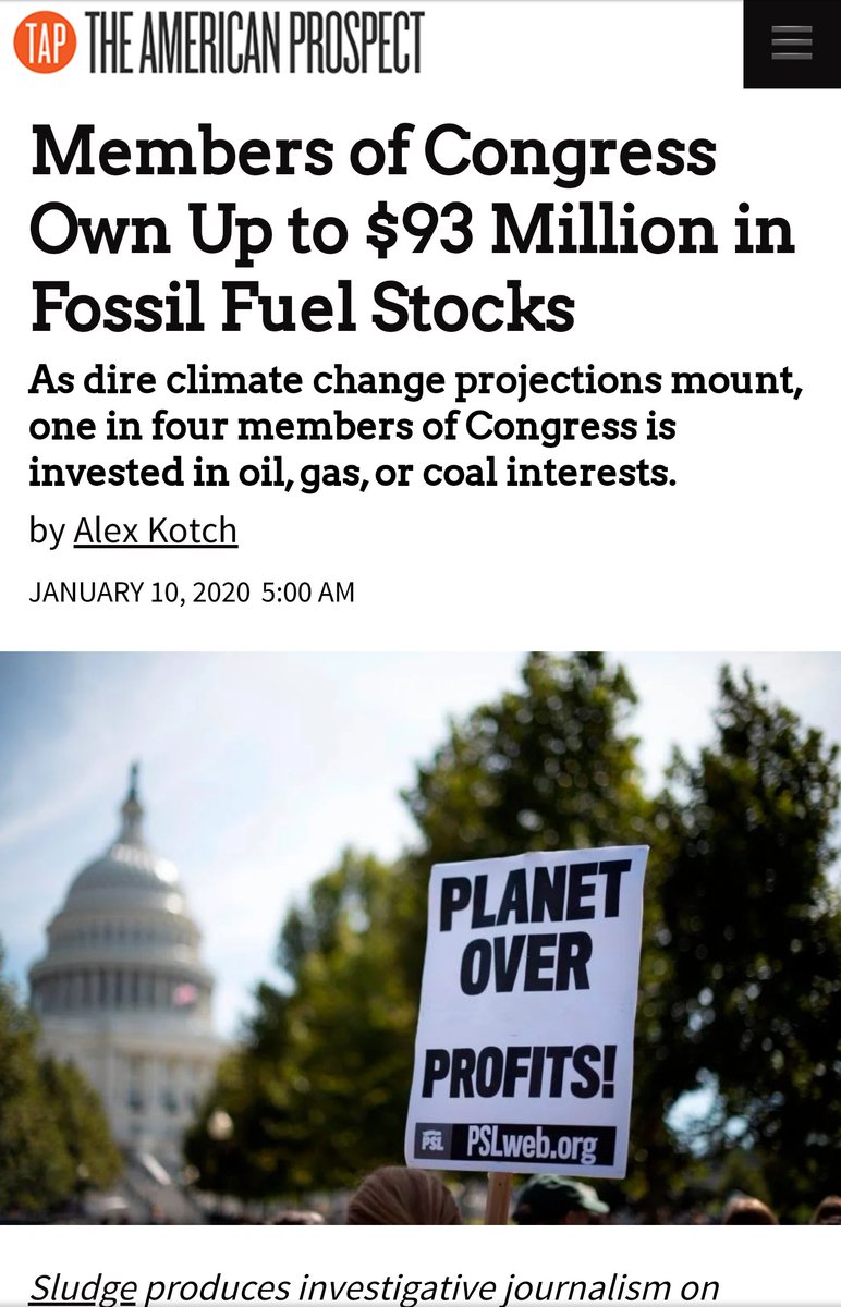 It's no coincidence that urgently needed climate action such as a Green New Deal is dismissed as "pie in the sky," but bailing out the fossil fuel industry while members of Congress own stock in those companies isn't.