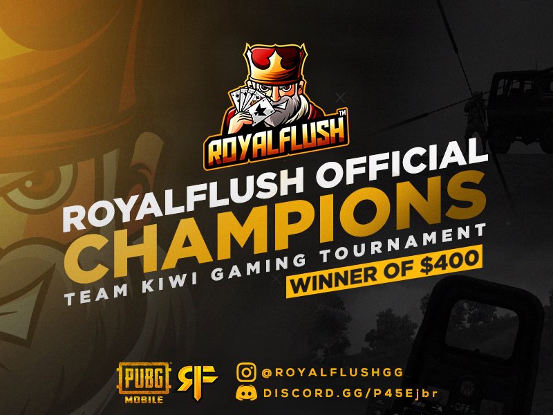 RoyalFlushGG_'s tweet photo. Congratulations to our RoyalFlush #PUBGMOBILE eSports team on winning $400!! 🥇

Stay tuned, many more chicken dinners to come 🐔🍗 https://t.co/jWxUfovWDu