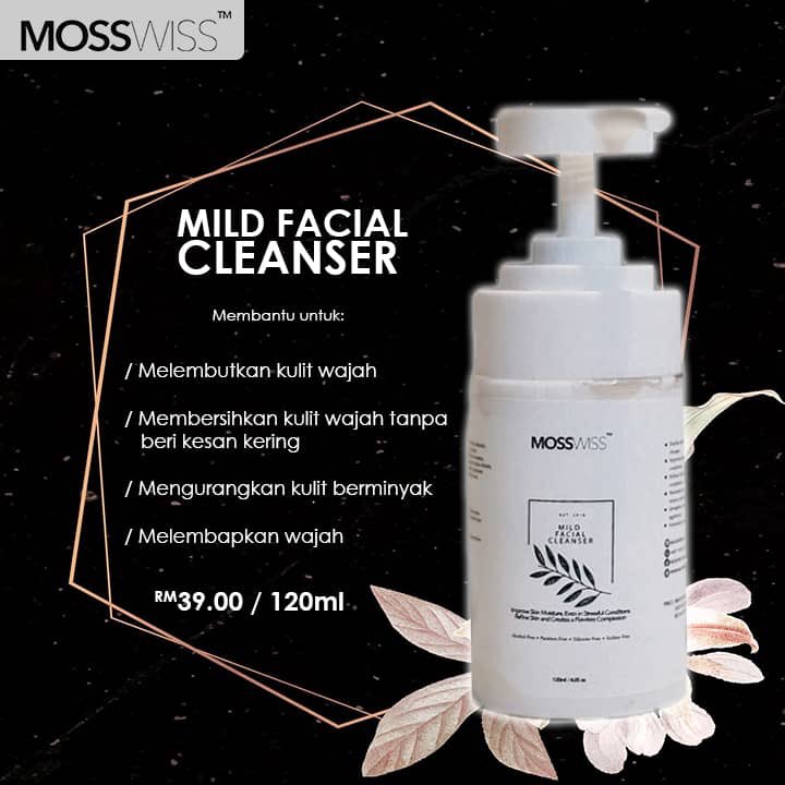 Bagi yang baru follow and cuba kenali Mosswiss  korang boleh cuba usya produk kami  Mild Facial Cleanser  Brightening & Hydrating Essence  Facial Serum Moisturizer