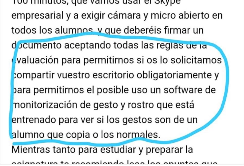 Santanderuco's tweet photo. Fotos, cámara y micrófono, geolocalización y hasta un software de monitorización de gestos

Os rompéis la cabeza para que no copiemos pero no dedicáis ni un minuto a mejorar vuestros métodos de dar clase y evaluar

¿Sois una universidad de prestigio? 
@unican #EscúchanosUC ‼️‼️ https://t.co/kraRD8S9l1