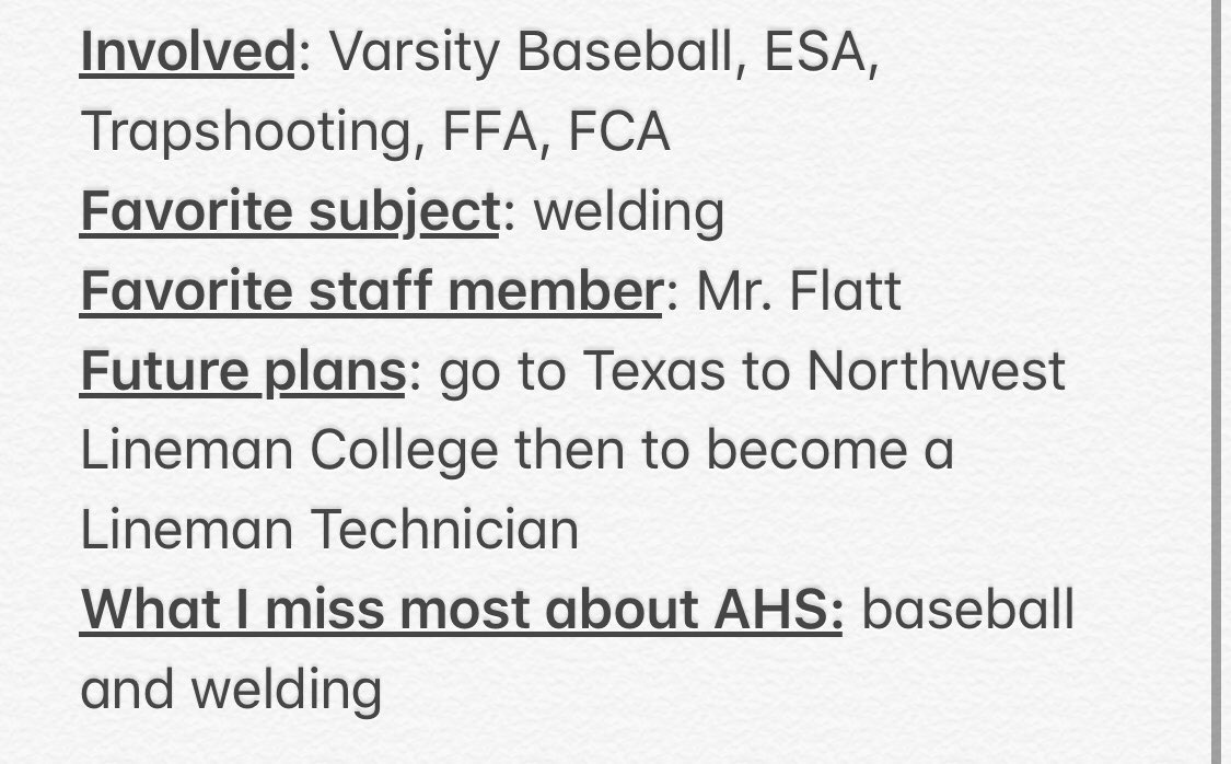 Today’s Senior Profile is Colby Flatt. 

#NewProfilePic

#FalconStrong