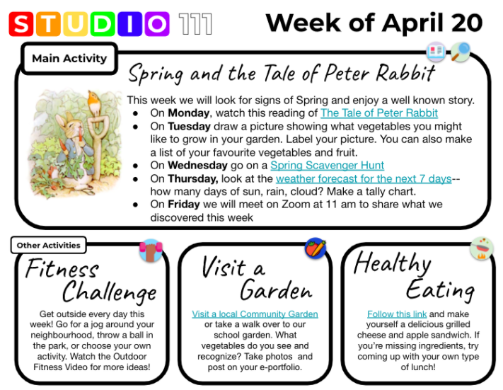 Looking for easy #earthday activities for the family? Check out our Studio 111 blog post for this week! Lots of nature related and healthy things to do! (also, awesome videos to enjoy!) portal.sd38.bc.ca/class/ik77iil/…