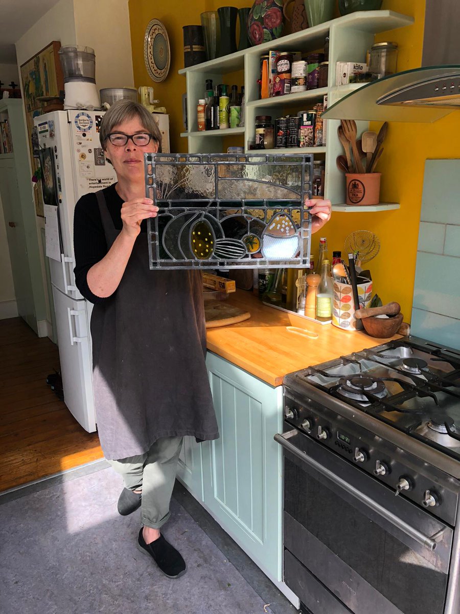 Sarah has swapped her stained glass workshop for her kitchen. Are you #WorkingFromHome during lockdown? Tweet us a picture of your set-up.