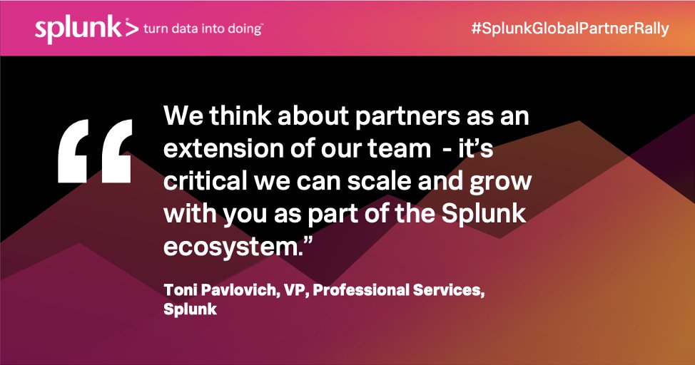 SplunkPartners's tweet photo. Toni Pavlovich, VP, Professional Services @splunk, shares our priorities for ensuring customer success this year and how we’re helping with easy enablement for our partners to have the necessary technical skills. #SplunkGlobalPartnerRally https://t.co/xGLDkxwwoS