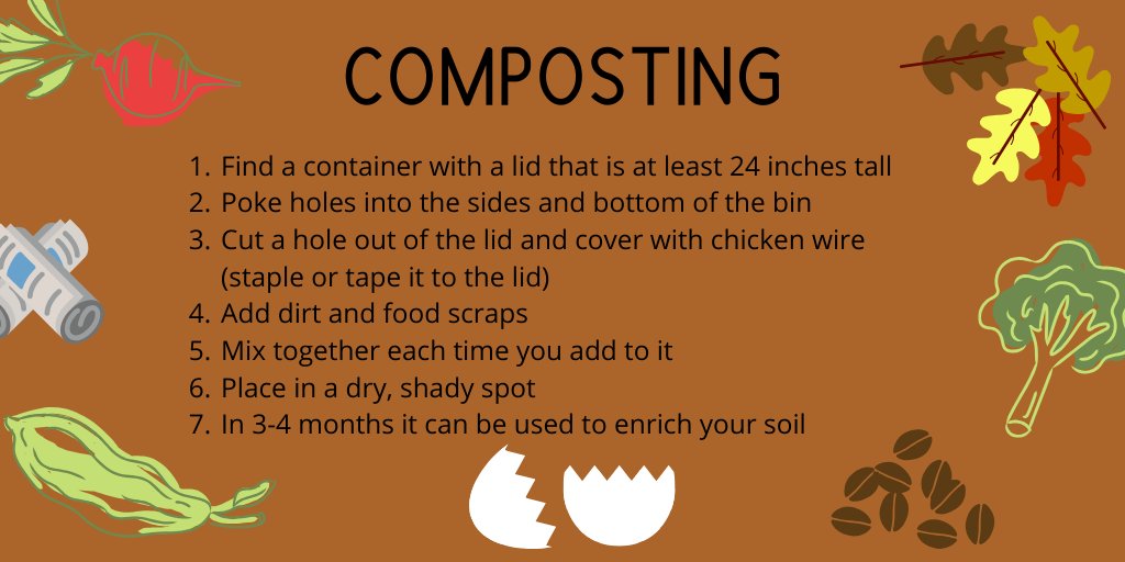 KansasEmergency's tweet photo. There are a lot of ways to make your own compost bin. It can be indoors or outdoors, big or small. Here are some basics to get you started. 🥚📰🥑
#StayHomeStaySafeSaveLives #SaferAtHome #StayAtHomeKansas #DIY #Compost https://t.co/BwEDEKQKvC