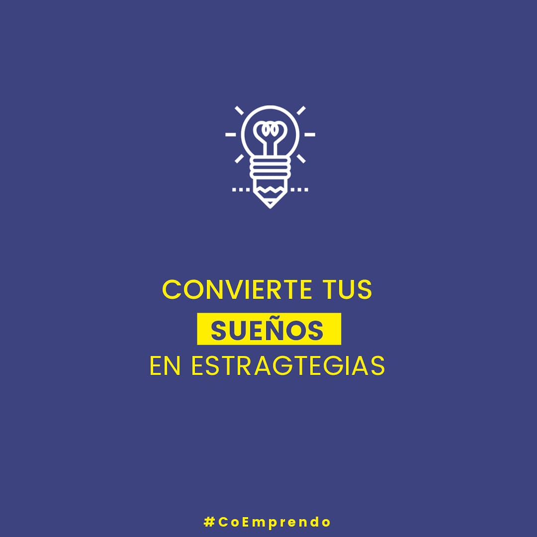 Convierte sus sueños en estrategias e implementalas de la mejor manera. ¡Inscríbete a nuestro diplomado! ¿Quieres más información? Envíanos un mensaje 👉🏻
#CoEmprendo