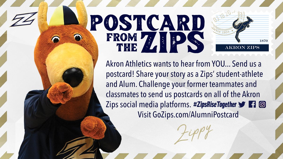 ZipsWTEN's tweet image. We are off to a strong start with our #ZipAlumniPostcardChallenge, but would love to still hear from you! Please visit gozips.com/AlumniPostcard to complete one online.

#ZipsRiseTogether