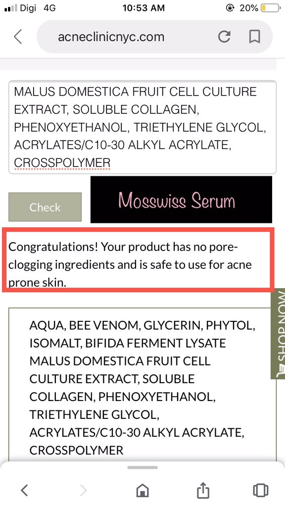 Andddd for acne prone skin no worries  #mosswiss memang selamat di gunakan 