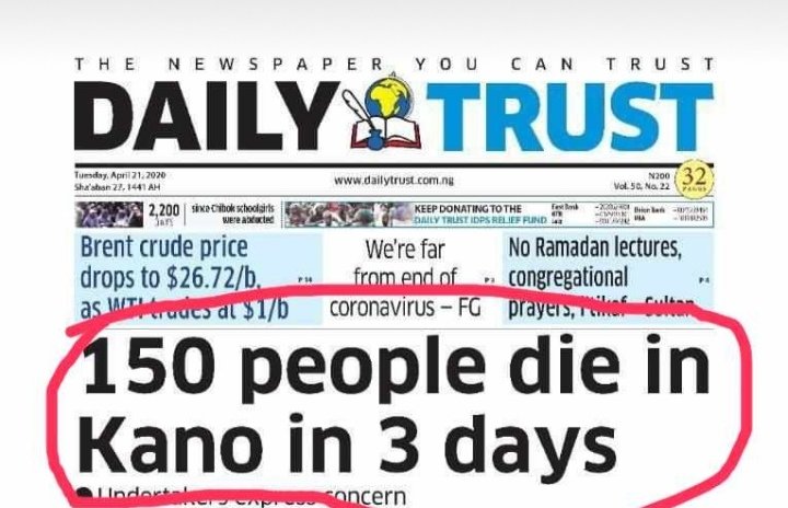and 150 by Daily trust.