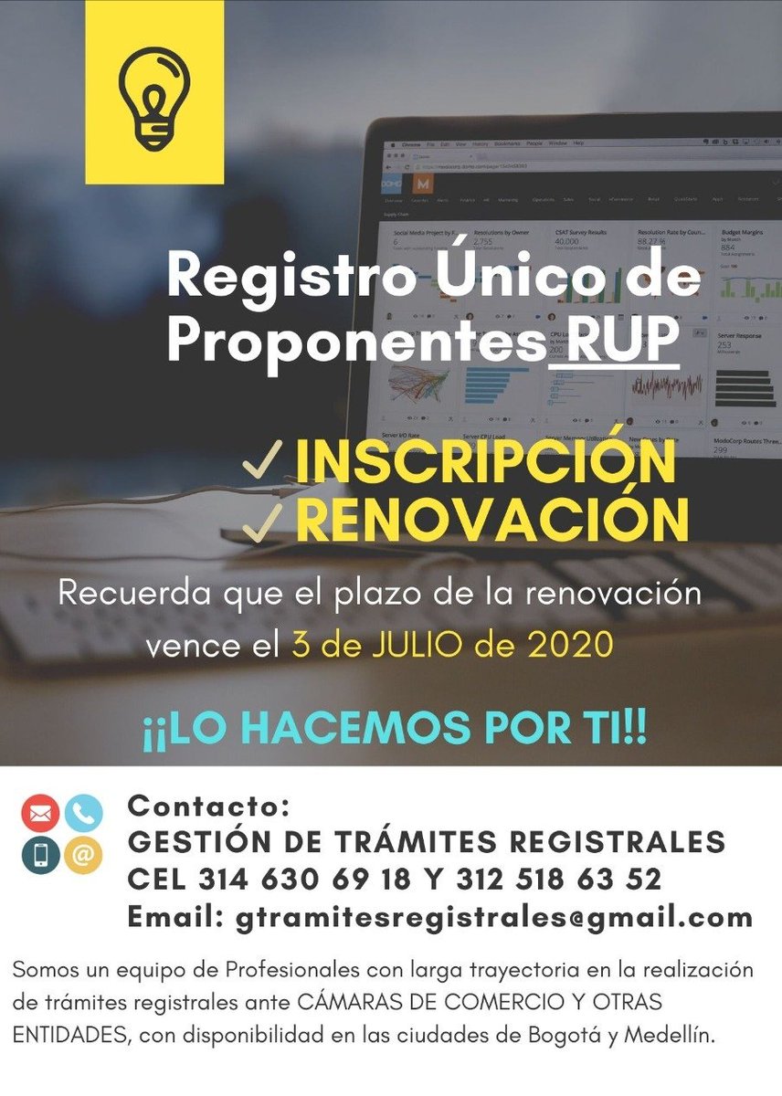EsmeraldaOspina's tweet photo. Registro único de proponentes - RUP. Registro de creación legal, en el cual debe estar inscrito todas las personas naturales y jurídicas interesadas en contratar con el estado.
#empresa #negocio #emprendedores #Pymes #colombiacompra https://t.co/7MLrUxOQqW