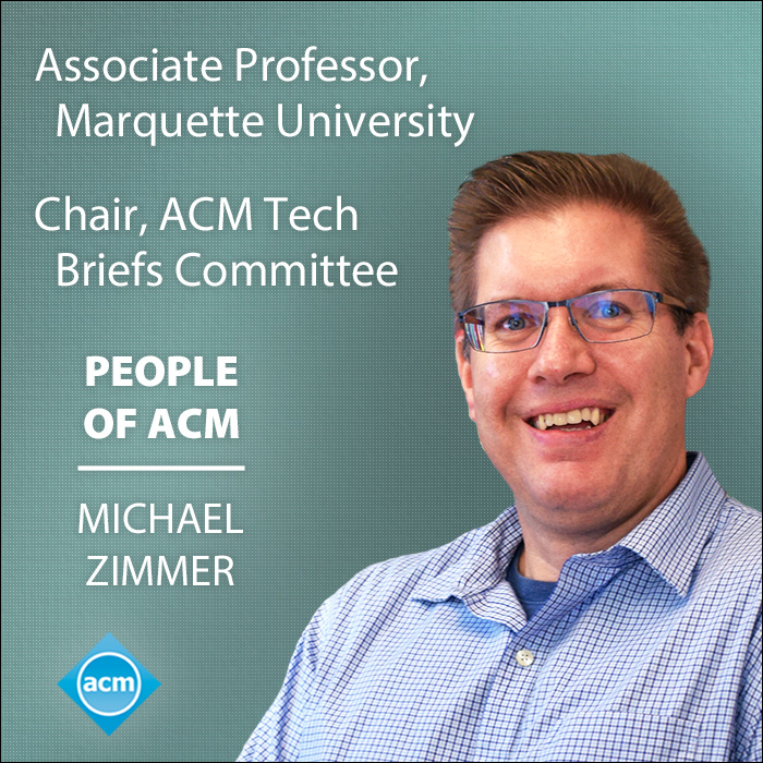 @michaelzimmer is a @PERVADE_team member and curator of The @ZuckerbergFiles, a digital library of all the public utterances of Facebook’s founder and CEO, Mark Zuckerberg.

Read a #PeopleOfACM interview with Zimmer here: bit.ly/2Vt6hYX