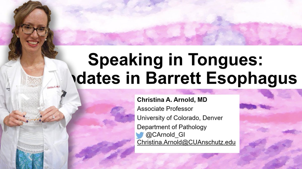 Christina Arnold MD speaks to us about Barrett Esophagus. Practical advice from a GI expert. If you missed it live, watch the recording, especially Q&A. Another great Virtual Lecture from the CAP @CArnold_GI @Pathologists #CAPVirtualPath #GIpath