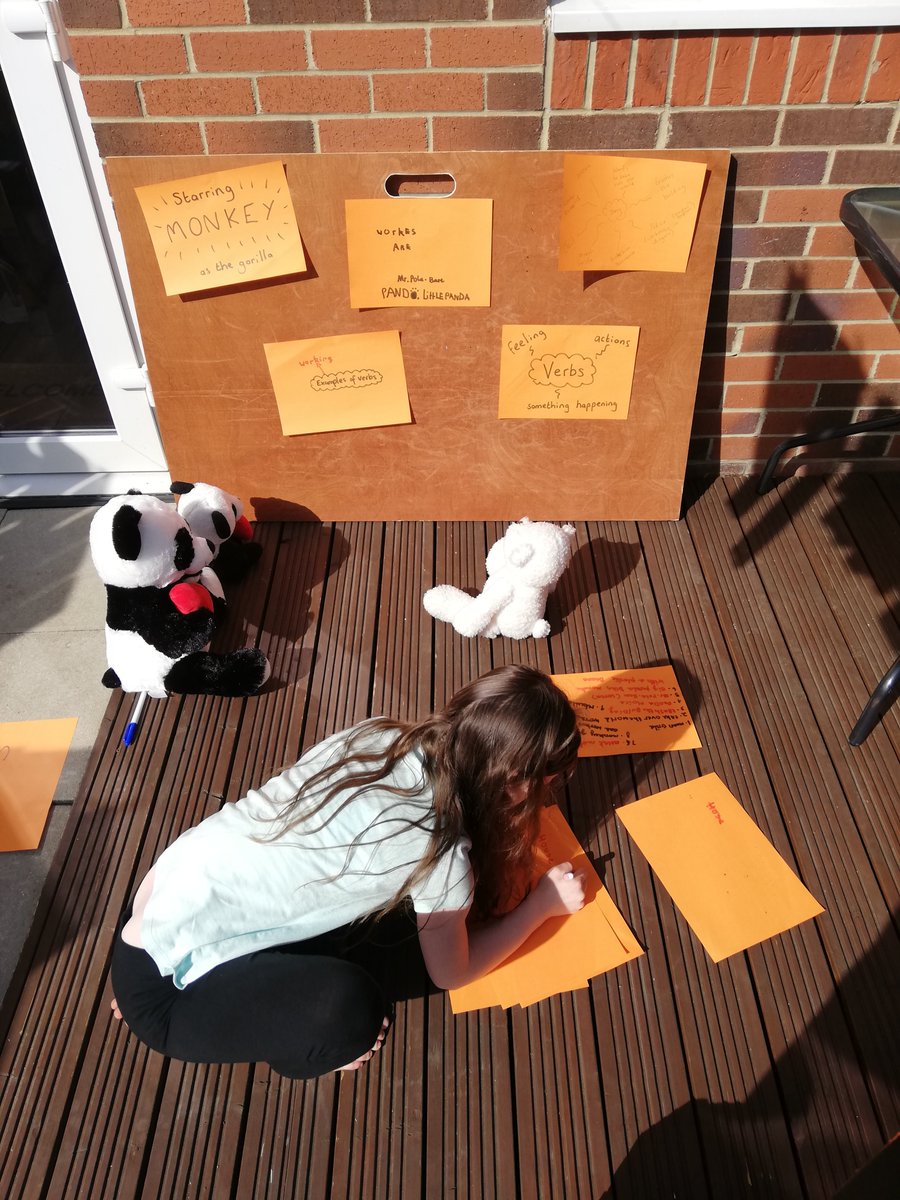 HSirrell's tweet photo. @MissHorsley_y3 We had lots of fun in the garden today, planning out and writing about the gorilla on top of the building. With a little help from our new teddy bear classmates 🐵 https://t.co/JXUo9IxFFf