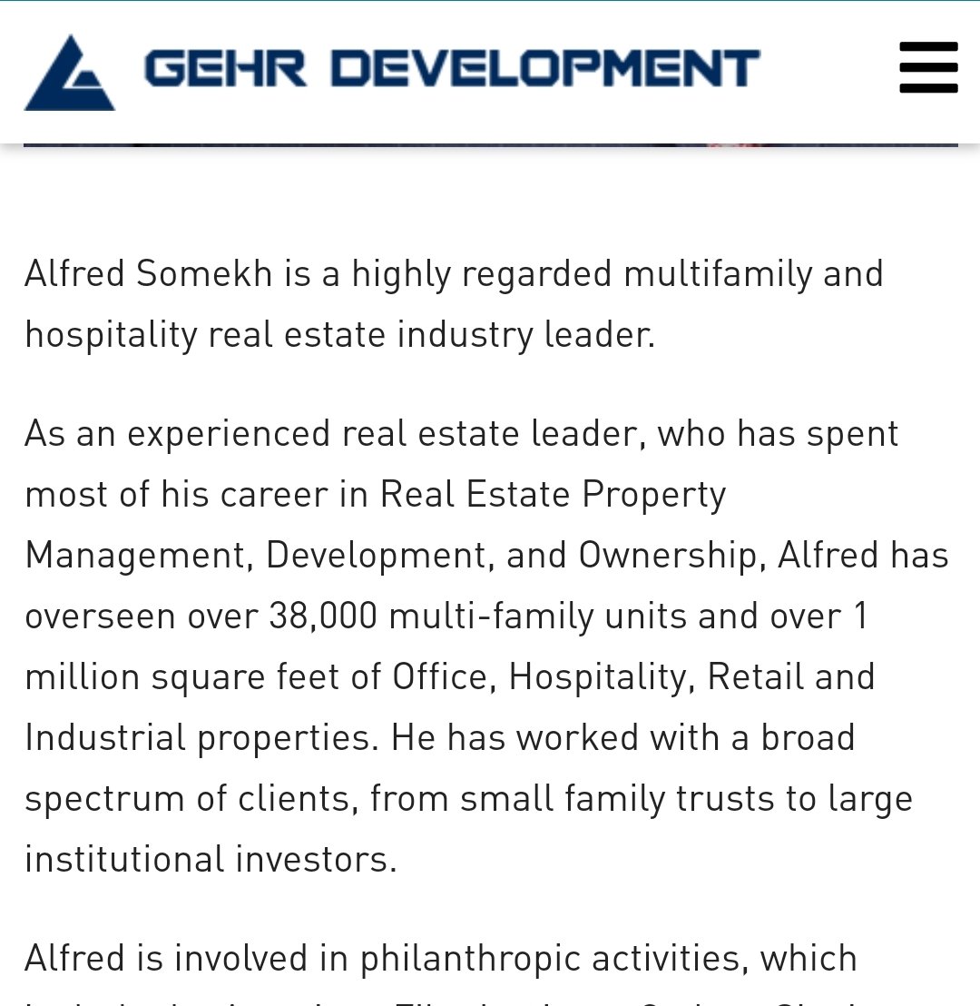 This one is from Alfred Somekh, whose firm Gehr Development brags about investing in over $1b in properties. He is also a former board member and PAC head for the California Apartments Association.