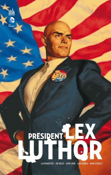 - "Président Lex Luthor"Étant l’ennemi juré de Superman depuis des années, Lex est également un grand business man. Son dernier projet? Loger à la Maison Blanche. Une campagne électorale qui divisera les plus grands héros sur Terre.