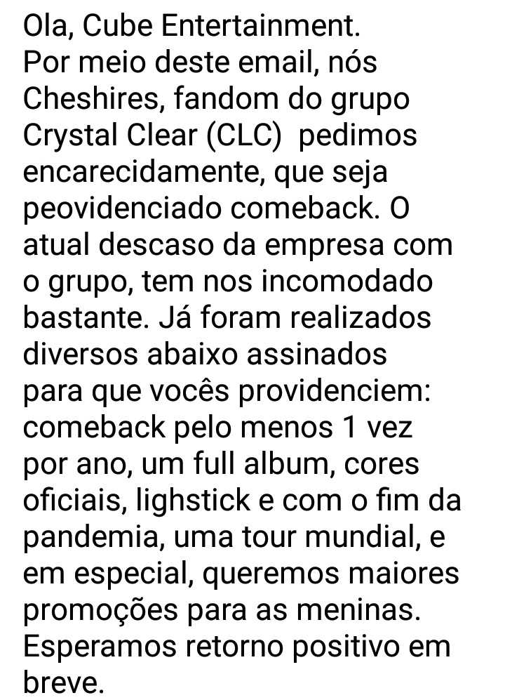 mnibeey's tweet photo. Aqui estão os emails de contato da cube e eu vou deixar o que mandar no tweet abaixo: 
1- cheshire@cubeent.co.kr
2- cube@cubeent.co.kr 
#CLCcomeback @cubeunited #CLC https://t.co/CknEMXiMmv