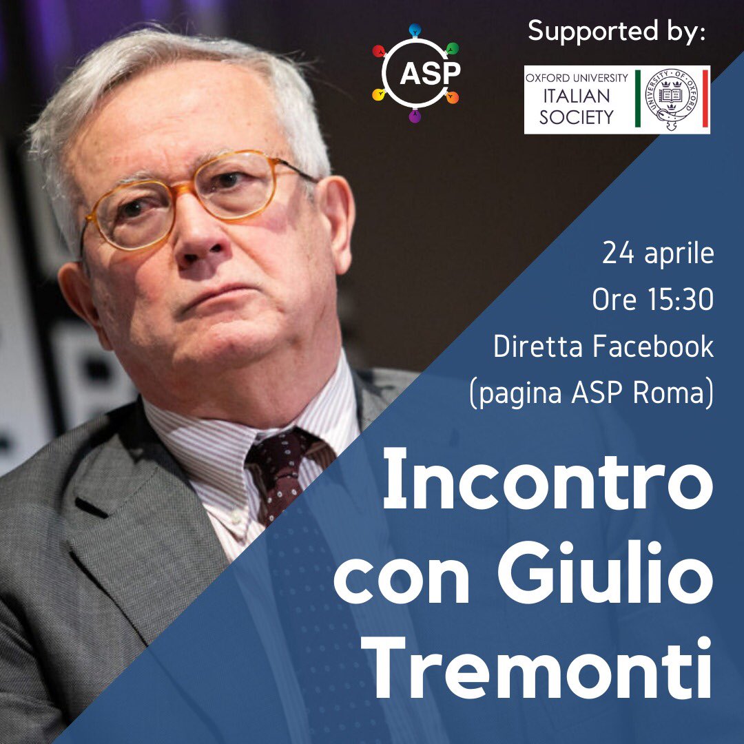 carlobonato's tweet photo. Venerdì avrò la grande occasione di dialogare sugli scenari presenti e futuri del nostro Paese, con il prof. @Giulio_Tremonti, già ministro della Repubblica grande pensatore e profondo conoscitore della nostra società. Saremo in diretta sulla pagina Facebook di @ASPRome https://t.co/yTgVdbU2to