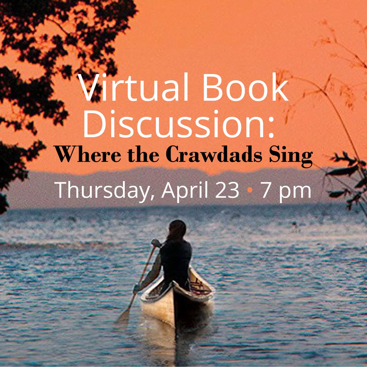 WheatonPL's tweet image. Join us for a book discussion of Where the Crawdads Sing via Zoom! Register now at: wheatonlibrary.org/events. #amreading #virtuallibraryprogram