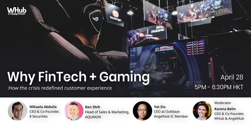 What the heck🤔?  Gaming🎮 and FinTech💰? Join this webinar “Why FinTech + Gaming: How the crisis redefined customers experience?” April 28 at 5-6:30pm:
<a href="/mikaalabdulla/">Mikaal</a> <a href="/8securities/">8 Securities</a>, Ken Shih AQUMON, <a href="/ysiu/">Yat Siu</a> <a href="/animocabrands/">Animoca Brands</a> &amp; <a href="/BelinKarena/">Belin Karena</a> <a href="/whub_io/">whub_io</a> <a href="/angelhubhk/">AngelHub Limited</a>: hubs.ly/H0pF4kG0