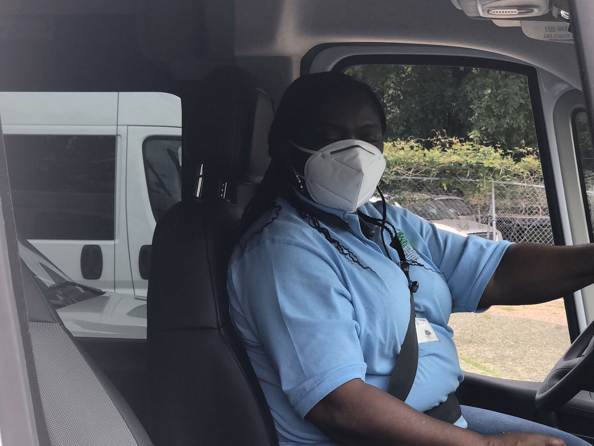 GroveTransit's tweet photo. Mary was on the road at 4:00 am today making sure her 8 essential workers, 2 dialysis patients and 4 other passengers all arrived on time. @TranspoAlliance @HburgDowntown @Hattiesburg_MS #ToThoseWhoKeepUsMoving https://t.co/Tc9fxzPFzr