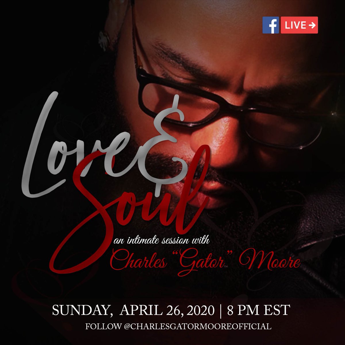GATOR_313's tweet photo. Live this Sunday on #FacebookLive 
Enjoy an intimate Love &amp; Soul session with yours truly, Charles"Gator"Moore... 🐊#rnb #livestreaming #music #concertsfromhome https://t.co/MRPxODNRs5