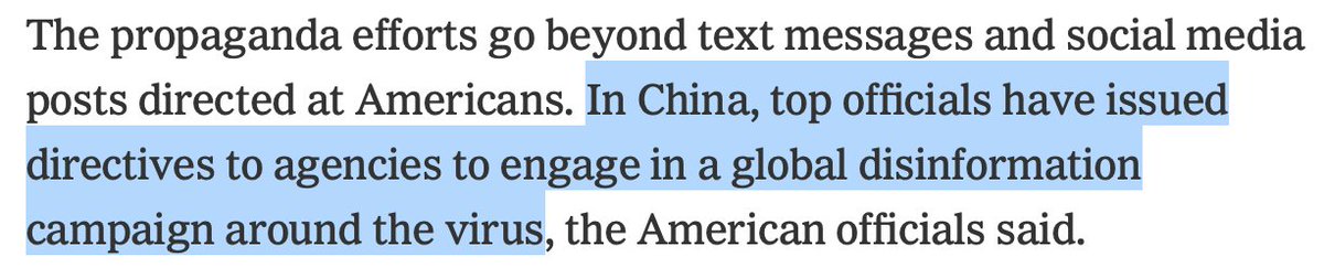 You mean like the obviously false and totally ridiculous propaganda that Chinese officials, those experts in covert disinformation, openly engaged in on Twitter for weeks? Good we have anonymous intelligence sources to open our eyes about this!