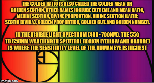 The Golden Ratio in the visible light spectrum.