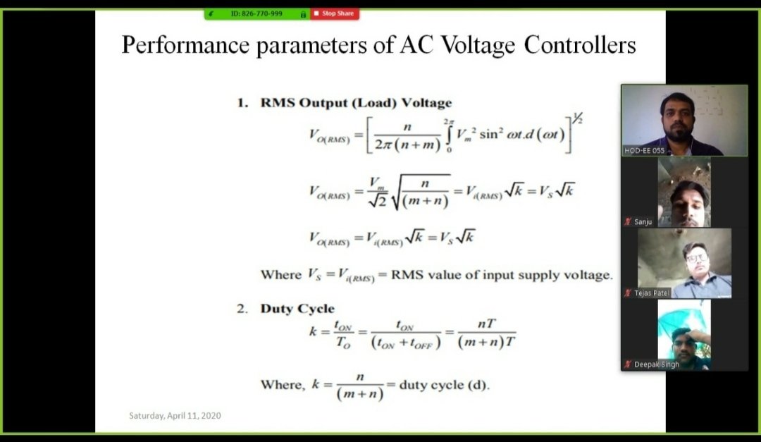 HKPushpat's tweet photo. #Lockdown2 
#OnlineClasses 
#EngineeringCollegeTuwa
#ElectricalEngineeringDepartment
#powerelectronics https://t.co/ViVHrU71oF