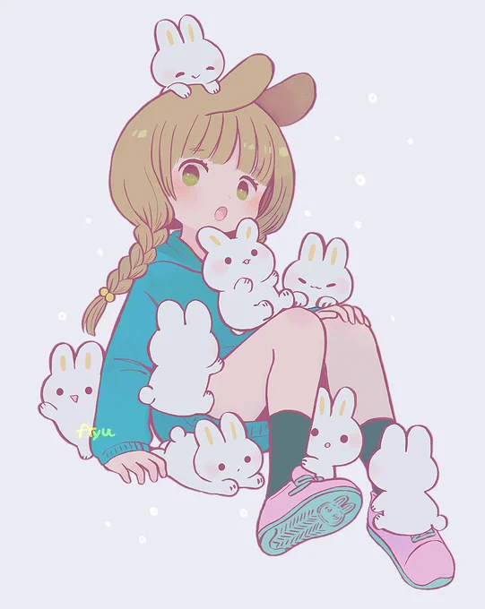 バトンを頂きました!女の子やちまっとした動物を描くのが好きです? #絵描き繋がれ 