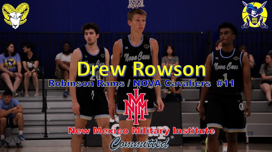 Congratulations to Nova Cav Lin guard Drew Rowson on his commitment. @arowson20 will be attending New Mexico Military Institute next year to prep for being a member of the class of 2025 for the Merchant Marine Academy basketball program. Good luck Drew!