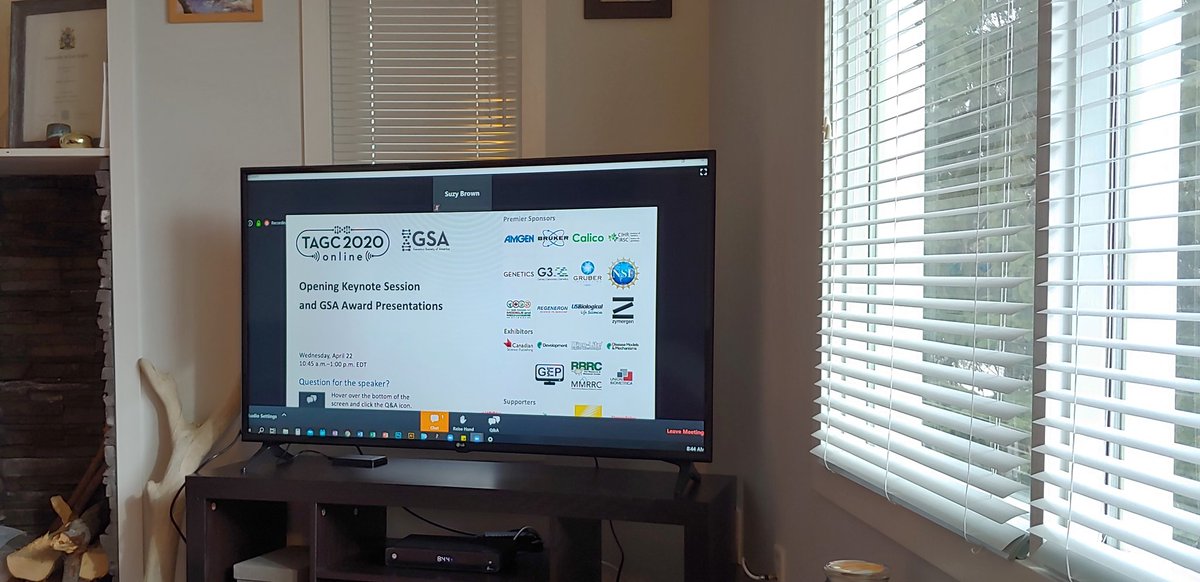 Conferencing from my couch! Amid the disappointment that covid-19 has caused, it is great that 10k scientist can now come together virtually! Thanks for making the transition <a href="/GeneticsGSA/">Genetics Society of America</a> #TAGC20