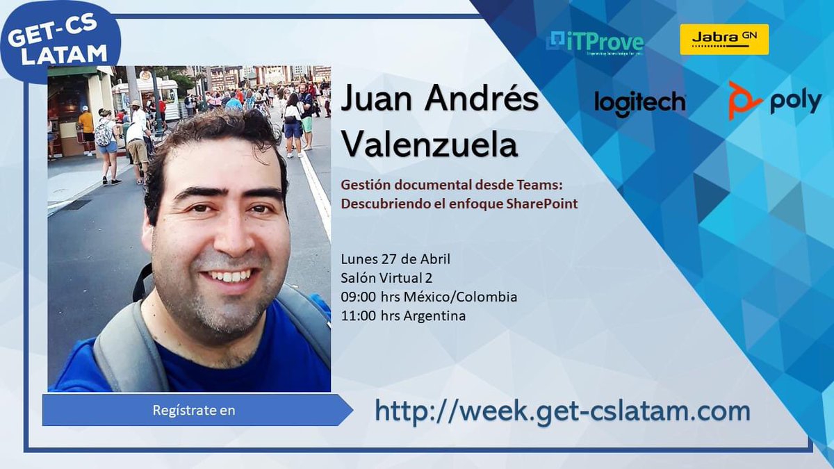 GetCsLatam's tweet image. Dentro de #GetCsWeek, el Lunes 27 de abril nos acompañarán grandes ponentes como @JANDRESVAL, @mabvill y @ucblogmx 

No te lo puedes perder!

Cuatro días llenos de sesiones para Microsoft Teams!

Registrate en week.get-cslatam.com

#GetCsLatam
#ITProve #Jabra #Logitech #Poly
