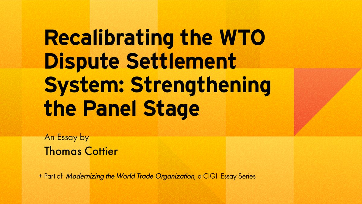 CIGIonline's tweet image. A crucial question of #WTOReform as it relates to dispute settlement: should the #AppellateBody be at the heart of the system? cigionline.org/articles/recal…