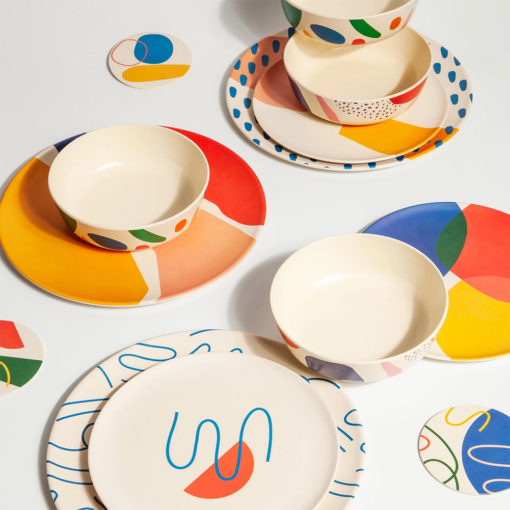 Abstract Bamboo Dinner Plates #plates #dishware #materials tinyurl.com/y9o86aaq