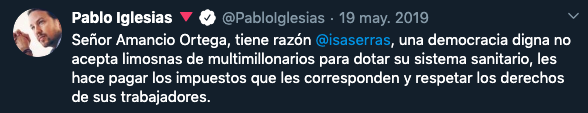 borjajimenezd's tweet image. Pablo Iglesias viste hoy con la ropa de Zara (Inditex), del malvado Amancio Ortega, que ejerce más violencia que quienes queman cajeros, es un maldito capitalista que se forra a dividendos y, encima, da limosnas multimillonarias para "ocultar que no paga impuestos".