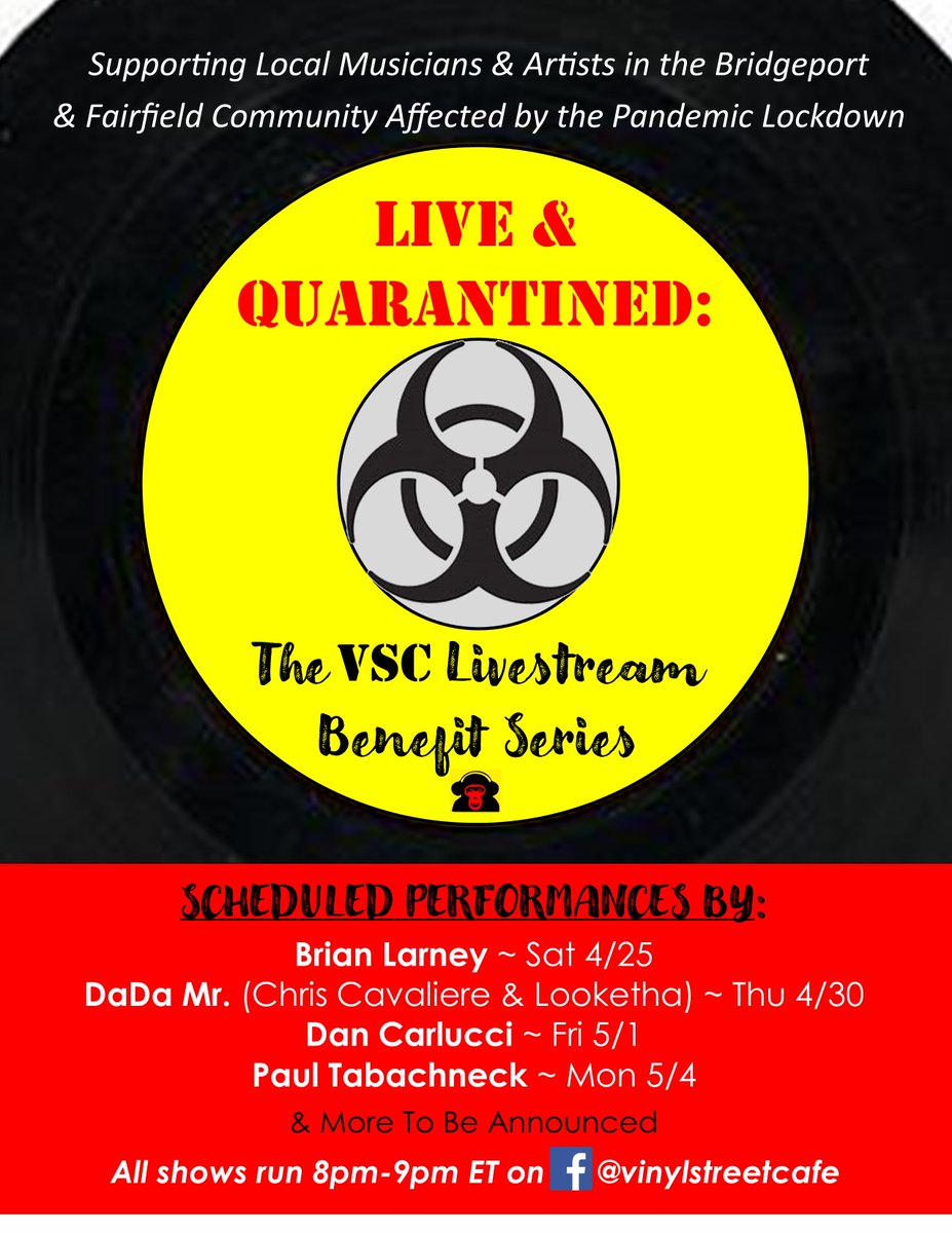 itskitti's tweet photo. #LIVEandQUARANTINED: The VSC Livestream Benefit Series
#SupportLocalArtists #Fairfield #Bridgeport #CT #SpreadLove #SpreadMusic #DontSpreadGerms
@vinylstreetcafe ❤️
https://t.co/ol5vMEai8G
@connpost @News12CT @959thefox @wnpr @WPKNradio @wfuv @2RoadsBrewery @ffldcitizen
Pls RT https://t.co/InXIT17i9J