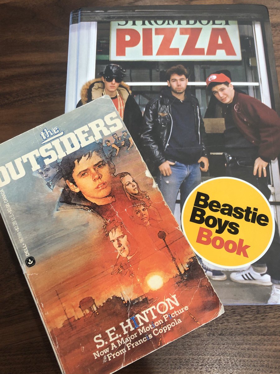 lschachet's tweet photo. Here’s what I am re-reading now: my current fav @beastieboys book &amp; my all time fav The Outsiders @se4realhinton #LNSMLibraryClub #webberreads pg. 4-5 was the first time I saw them live @lollapalooza. I wasn’t that close. https://t.co/U2SZUdzOhr