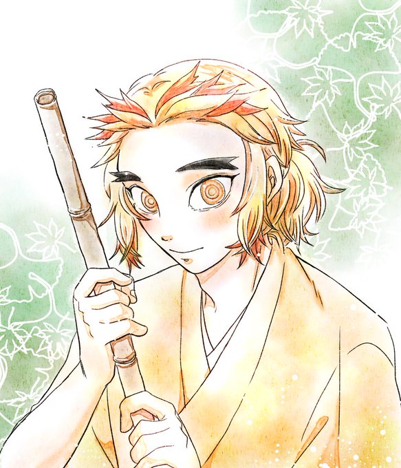 塔子さんがTwitterに投稿した煉獄杏寿郎(鬼滅の刃)のイラスト。