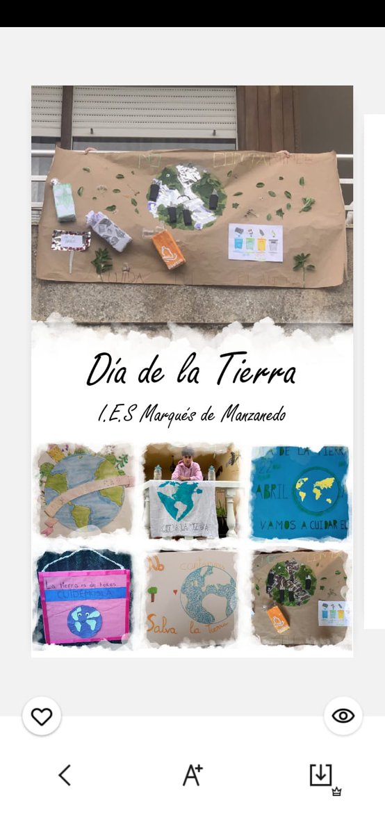Nuestro alumnado de 1° y 2° de ESO trabajando desde casa para recordarnos a tod@s la celebración del Día de la Tierra hoy 22 de abril de 2020