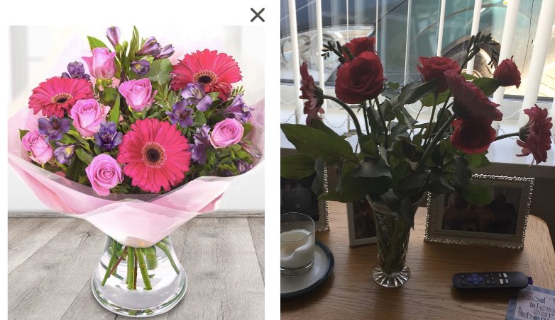 01_doherty's tweet photo. @eFloristflowers Expectations vs reality!#SpotTheDifference #IsThisReallyYourBestSeller #WillYouDoTheRightThing https://t.co/vwRQqlBB0r