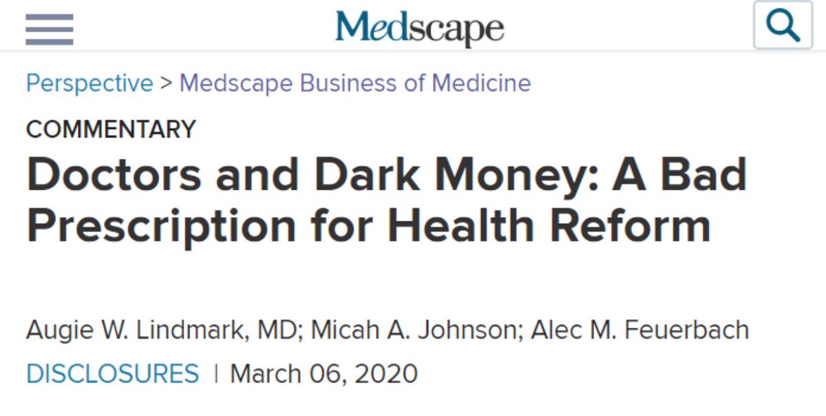 A month ago, we asked the American College of Radiology to withdraw from the Partnership for America’s Healthcare Future in  @medscapeSince then, the ACR has left the group! https://www.medscape.com/viewarticle/926307#vp_1cc  @AugieLindmark  @micah_johnson_ (1/_)