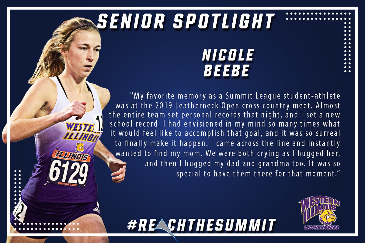 TheSummitLeague's tweet photo. 💡Senior Spotlight: No. 18 💡

It was the mile races way back in elementary school that sparked Nicole Beebe's passion for her sport and she got hooked for good when she joined the XC team in 8th grade.

Find out more about this Leatherneck runner ↙️

📰-  https://t.co/MJpiBW25jh https://t.co/Tl5jDFjNaj