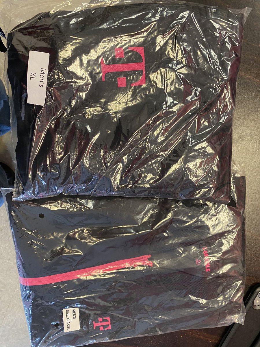 Rice062's tweet photo. Thanks @JonFreier and @TMobileGear  for the gift card! My Morpheus and Bomber Jacket came in to add to my large TMobile jacket collection. https://t.co/LABHPnbf7f