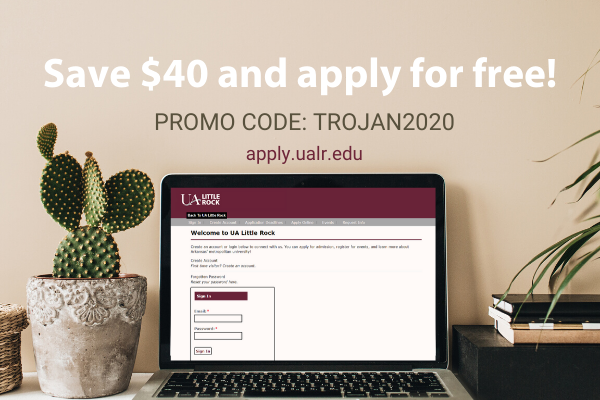 UALRadmissions's tweet photo. We're waiving the application fee through May 1. Visit https://t.co/4phXY2ZTpE and enter TROJAN2020 (all caps) to take advantage! https://t.co/jbkPGxUXp2