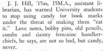 OU_Libraries's tweet photo. Some wisdom from Sooner Magazine, Feb. 1934: Don't use candy for bookmarks, kids.

#DidYouKnow that Sooner Magazine is available online, back to 1928? Visit https://t.co/RZCJguxuiw to learn about OU's history through Sooner Magazine, Regents' Minutes, &amp; the #OU Photo Archives. https://t.co/VrmXeri0O2