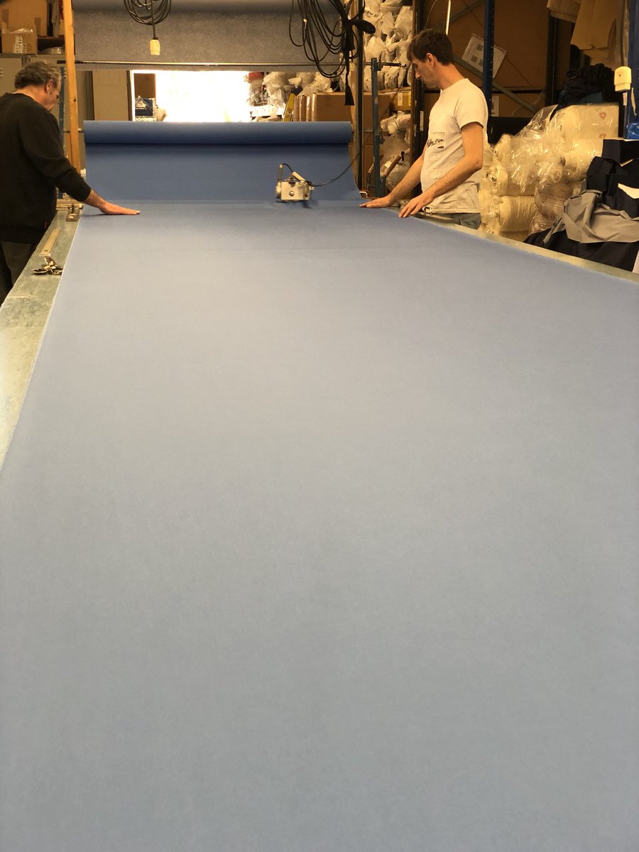 FTALondon's tweet photo. New colour for #scrubs
Look at the length of lay - 6.5m. #factory is flying!
@NHSuk #PPEforNHS #makeinuk
@FashionCapital https://t.co/yQjwJ0DRDr