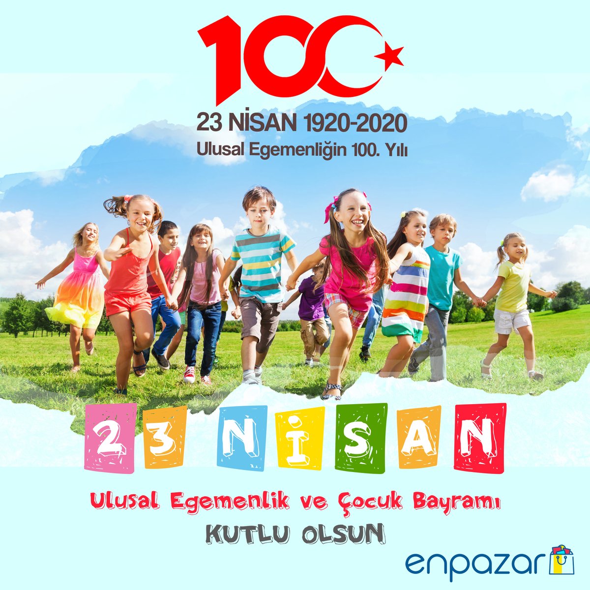enpazarcom's tweet photo. 23 Nisan UlusalEgemenlik ve Çocuk Bayramımızın 100. Yılı Kutlu Olsun.

#23NisanUlusalEgemenlikveCocukBayramı https://t.co/pY9diMI1k3